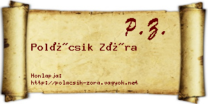 Polácsik Zóra névjegykártya